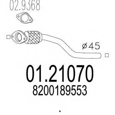 MTS 01.21070 Exhaust Pipe